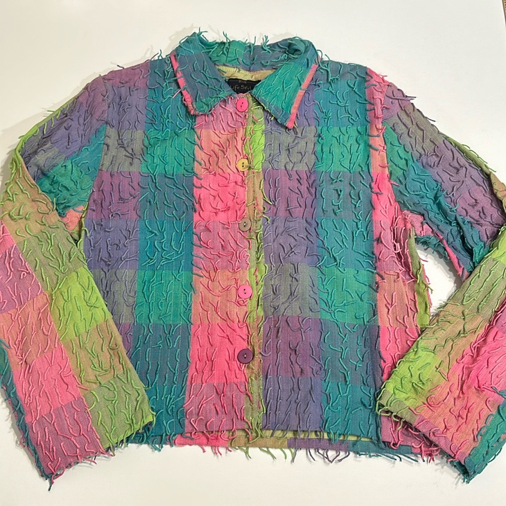 LIFE STYLE Shag Multi Color Y2K women’s Jacket/Blazer